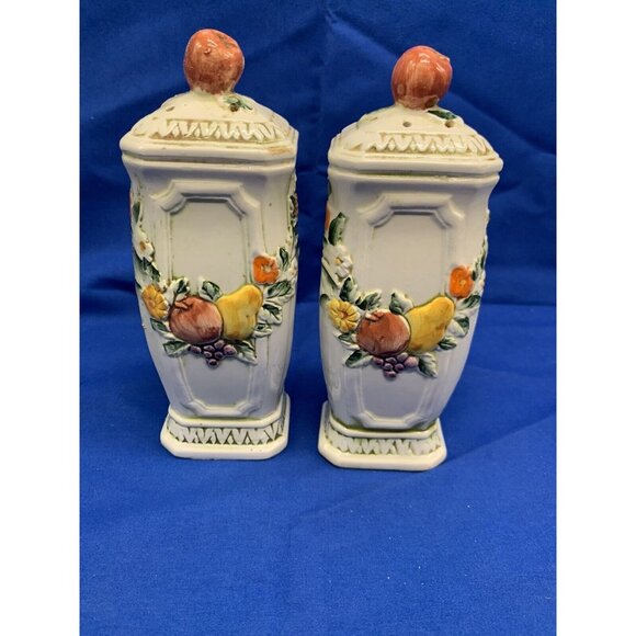 Vtg Lefton Salt Pepper Shakers Fruit Floral (Z4) Ceramic 105 - Picture 5 of 9